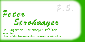 peter strohmayer business card